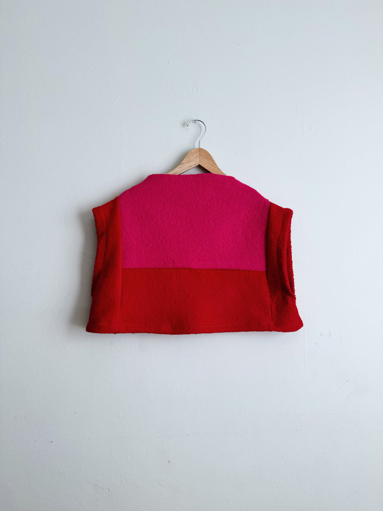 Pink + Red Boiled Wool Crop