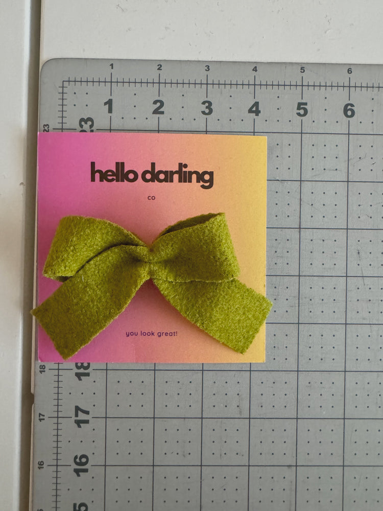 Wool Bow Hair Clips