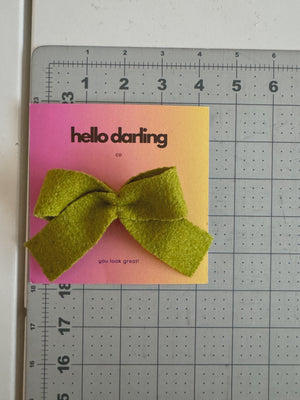 Wool Bow Hair Clips