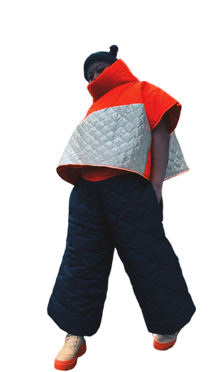 Space Girl Quilted Crop (orange neck)