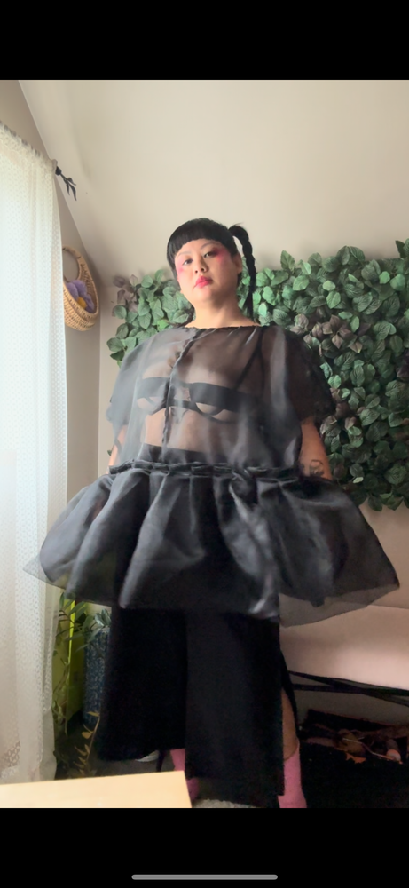 Preorder Black Petal Organza Top