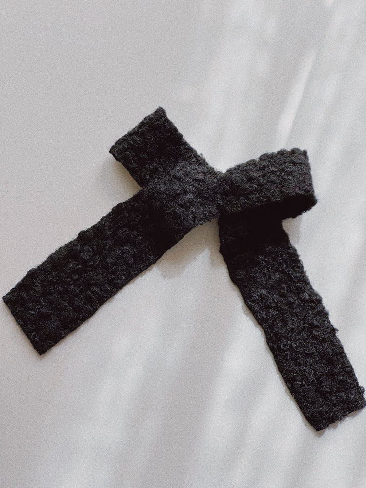 Wool Bow Hair Clips