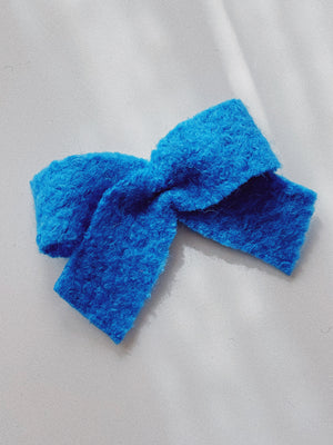 Wool Bow Hair Clips