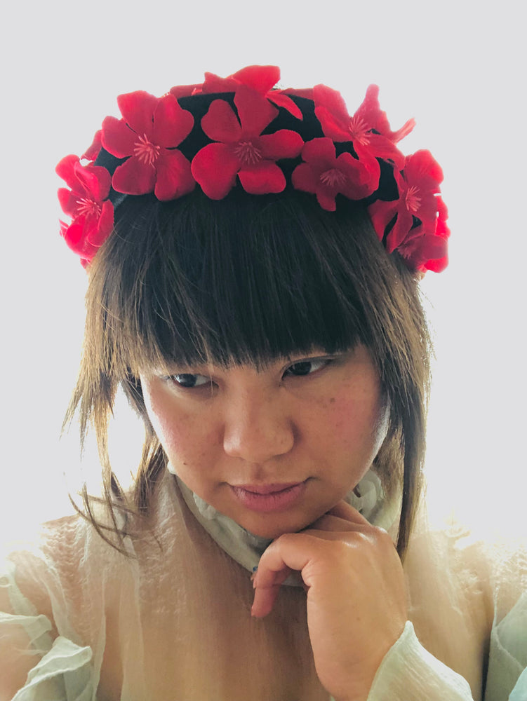 Ruby Blossom Floral Headband