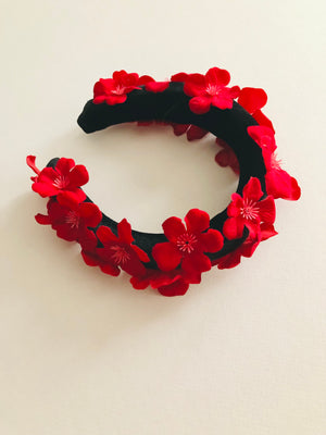 Ruby Blossom Floral Headband