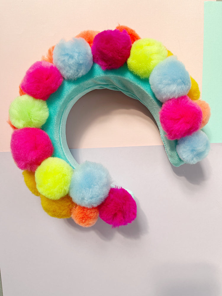 
            
                Load image into Gallery viewer, Having A (Pom) Ball, one of a kind statement headband
            
        